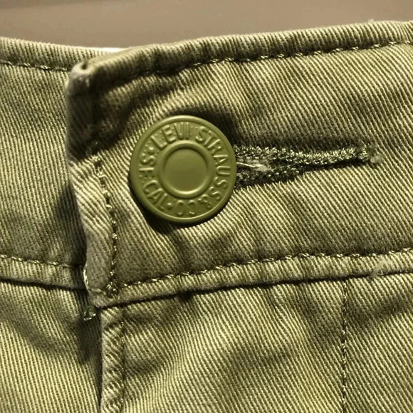 Levi’s Big E Red Tab XX Chino Shorts Women’s 31x6 Army Green Pockets - Picture 6 of 10
